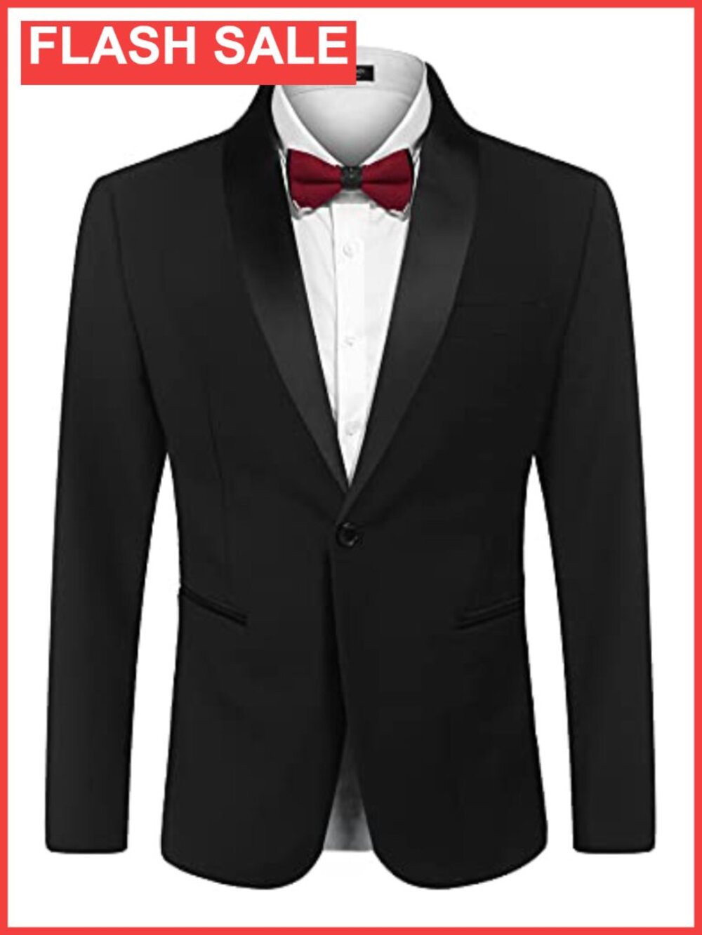 Men's Slim Fit Tuxedo Jacket One Button Formal Suit Coat Polyester Blend